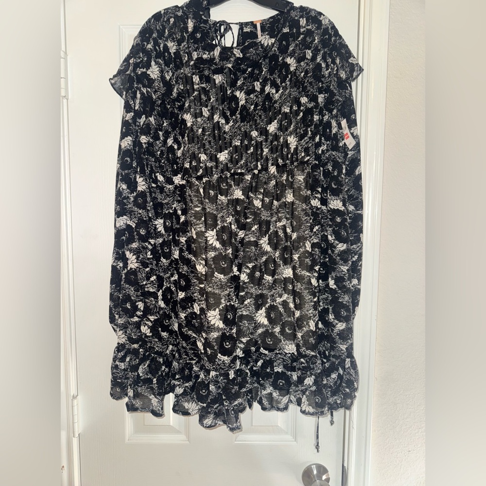 NWT Free People Monochrome Patterned Dress